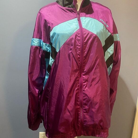 adidas Jackets & Blazers - Adidas Vintage Purple and Blue Windbreaker Jacket